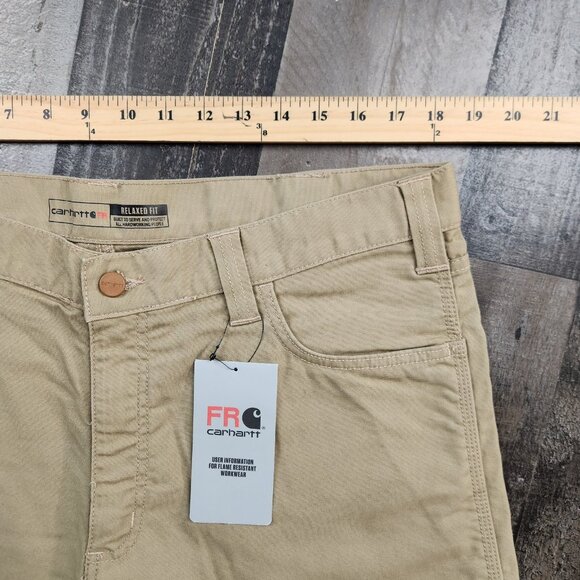 Mens Carhartt FR size 38x34 Relaxed Fit Rugged Flex Cat2 Canvas Work Pants - Picture 5 of 11